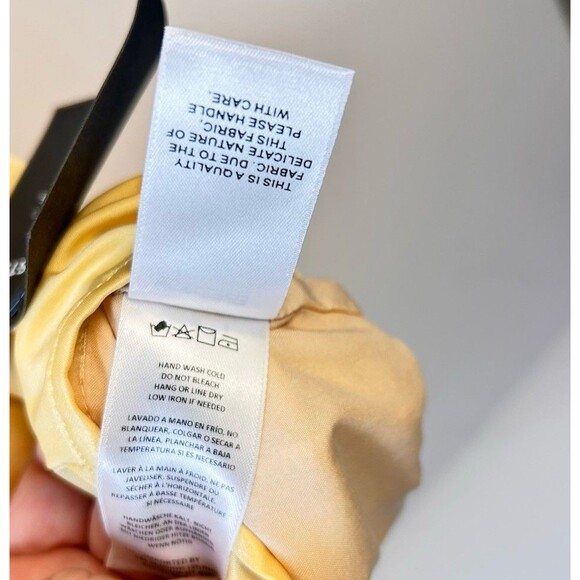 Lulus Cutest Satin Square Neck Mini In Golden Yellow Size Small NWT - Picture 9 of 10